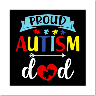 Proud Autism Dad Autism Awareness Posters and Art